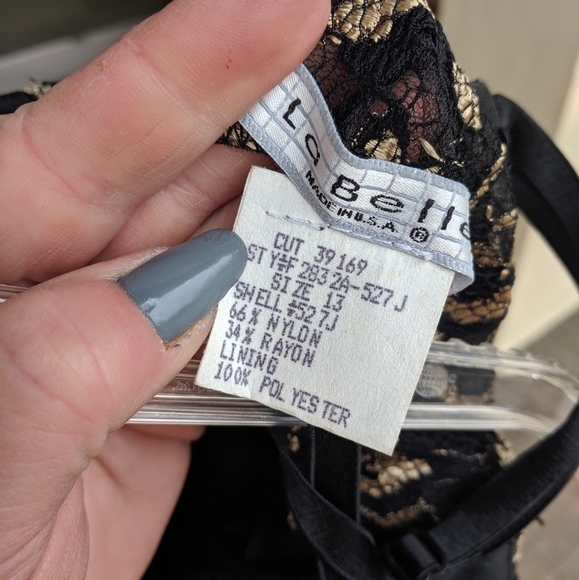 Vintage Gold Accent/Lace Cocktail Dress - Picture 8 of 8